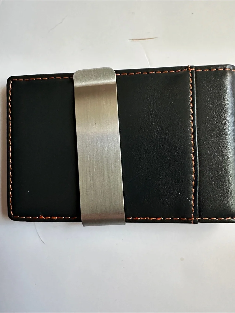 Forrest & Harold Money Clip Slim Wallet in Top Grain Leather in Gift Box